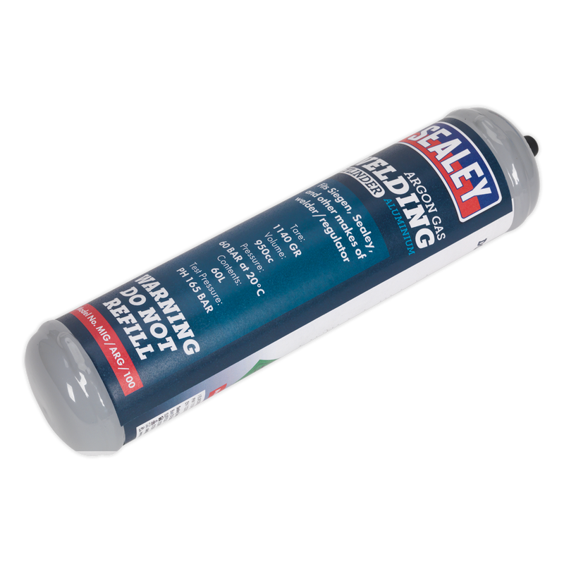 Sealey MIG/ARG/100 60L Disposable Gas Cylinder - Argon