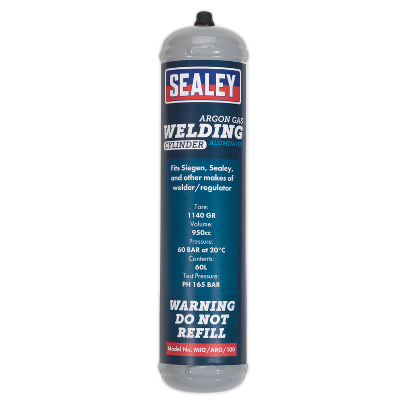 Sealey MIG/ARG/100 60L Disposable Gas Cylinder - Argon