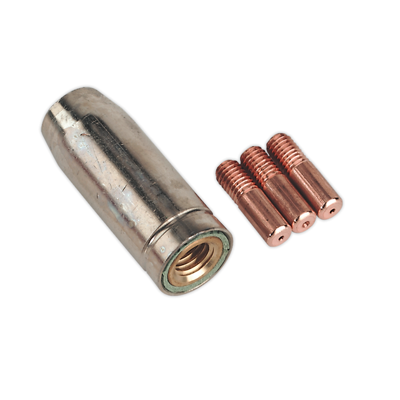 Sealey MIG954 Conical Nozzle x 1 Contact Tip 0.8mm x 3 MB14