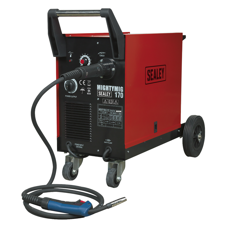 Sealey MIGHTYMIG170 170A Professional Gas/No-Gas MIG Welder with Euro Torch