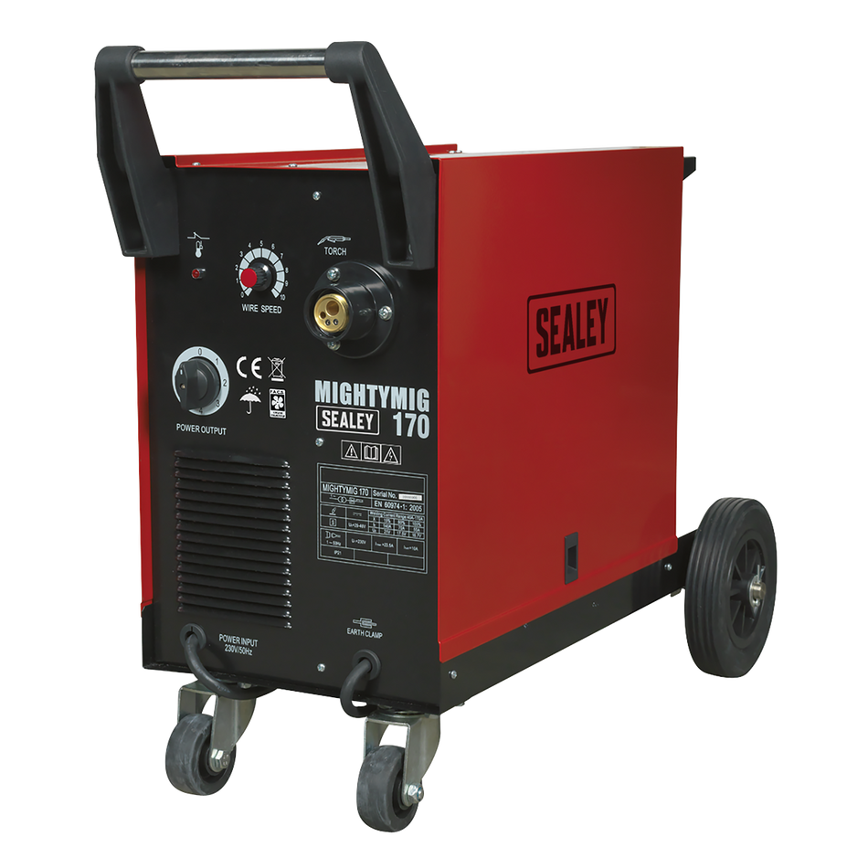 Sealey MIGHTYMIG170 170A Professional Gas/No-Gas MIG Welder with Euro Torch