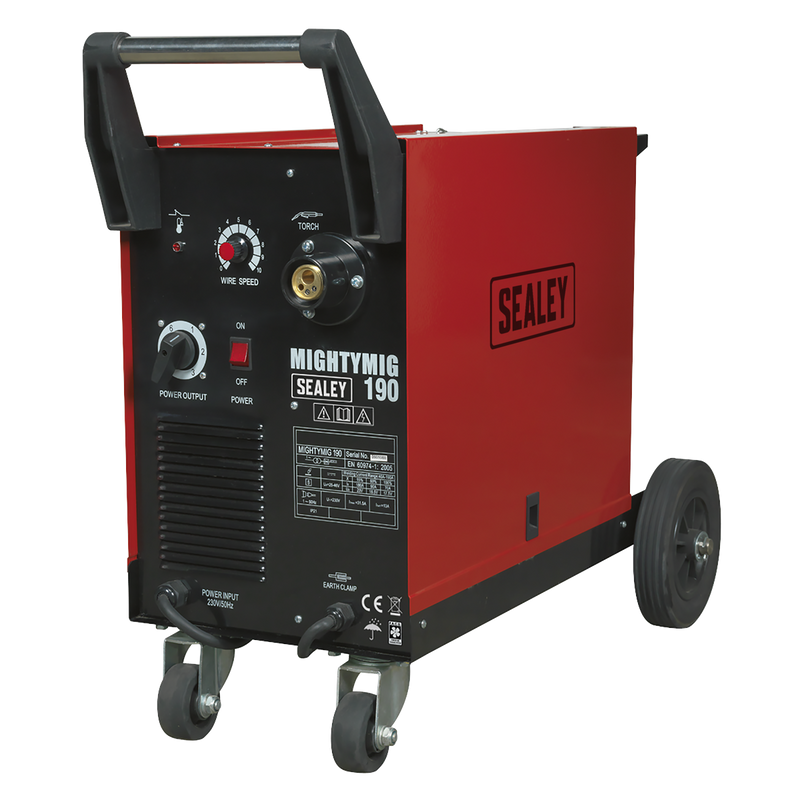 Sealey MIGHTYMIG190 190A Professional Gas/No-Gas MIG Welder with Euro Torch