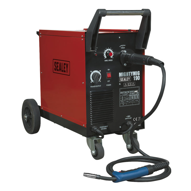 Sealey MIGHTYMIG190 190A Professional Gas/No-Gas MIG Welder with Euro Torch
