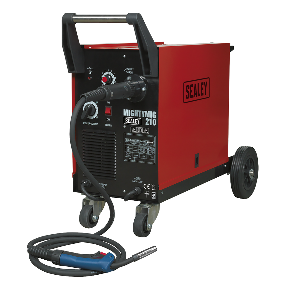 Sealey MIGHTYMIG210 210A Professional Gas/No-Gas MIG Welder with Euro Torch