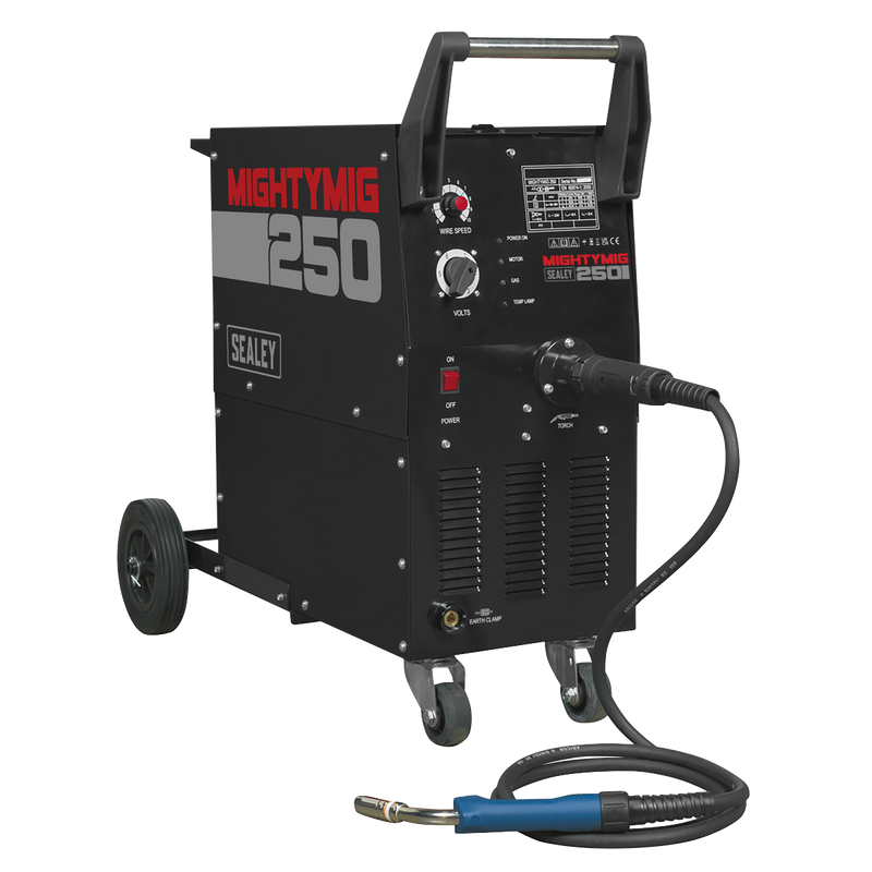 Sealey MIGHTYMIG250 250Amp Professional Gas/No-Gas MIG Welder with Euro Torch