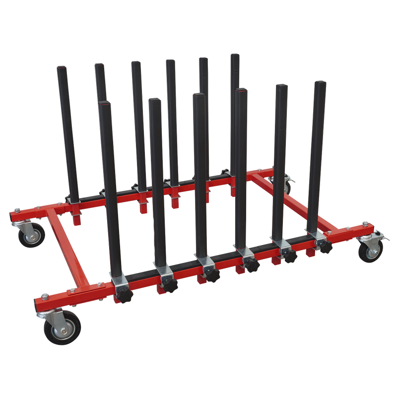 Sealey MK76 Mobile Panel Storage Rack Holds 5 Panels