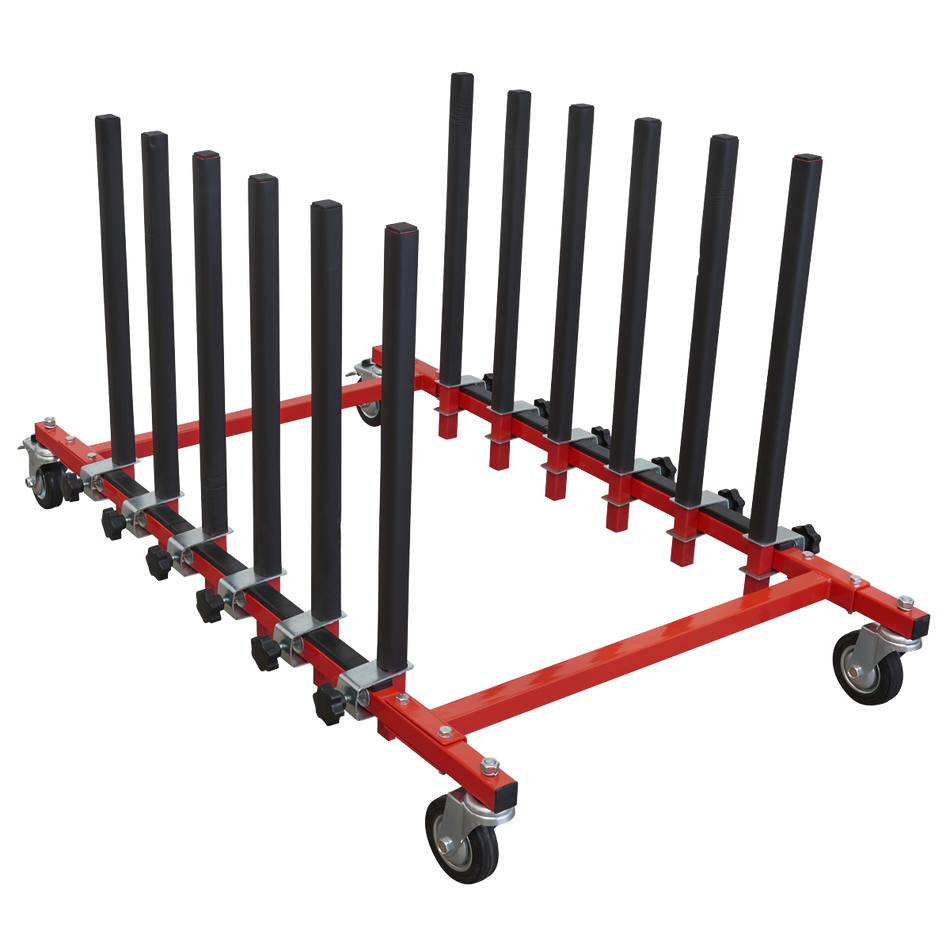 Sealey MK76 Mobile Panel Storage Rack Holds 5 Panels