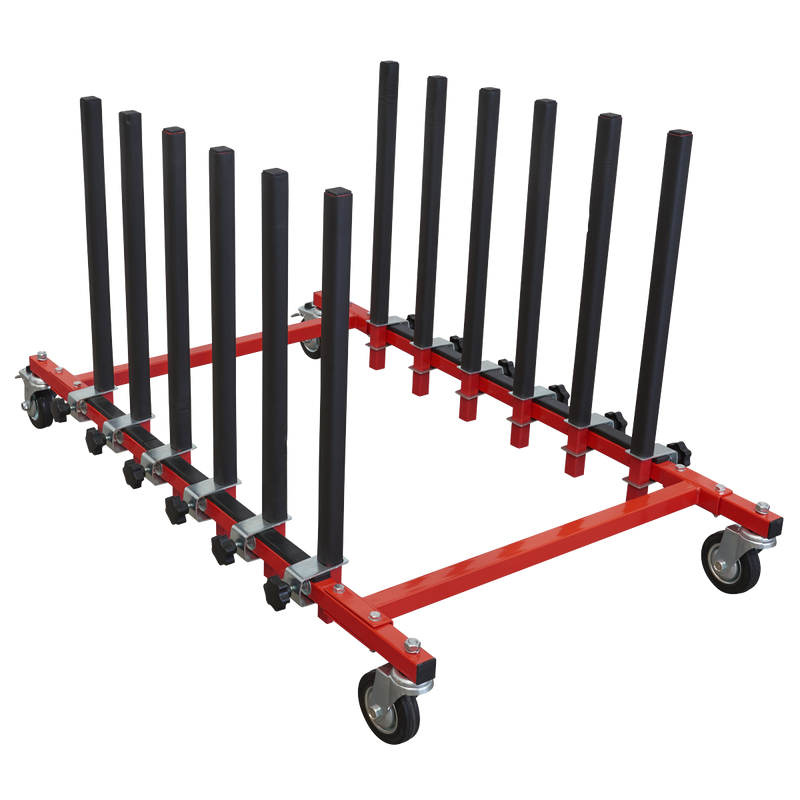 Sealey MK76 Mobile Panel Storage Rack Holds 5 Panels