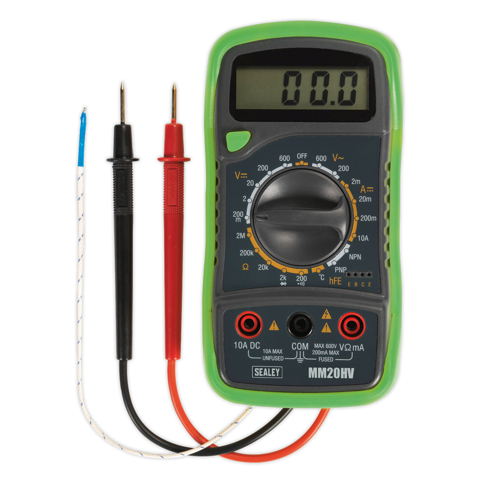 Sealey MM20HV 8-Function Hi-Vis Digital Multimeter with Thermocouple