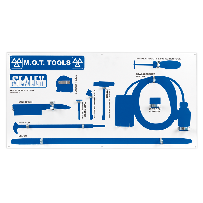 Sealey MOTBKIT MOT Tool Board with Tools