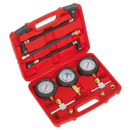 Sealey MS100 3pc Motorcycle Compression & Fuel Pressure Gauge Set