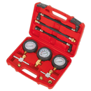 Sealey MS100 3pc Motorcycle Compression & Fuel Pressure Gauge Set