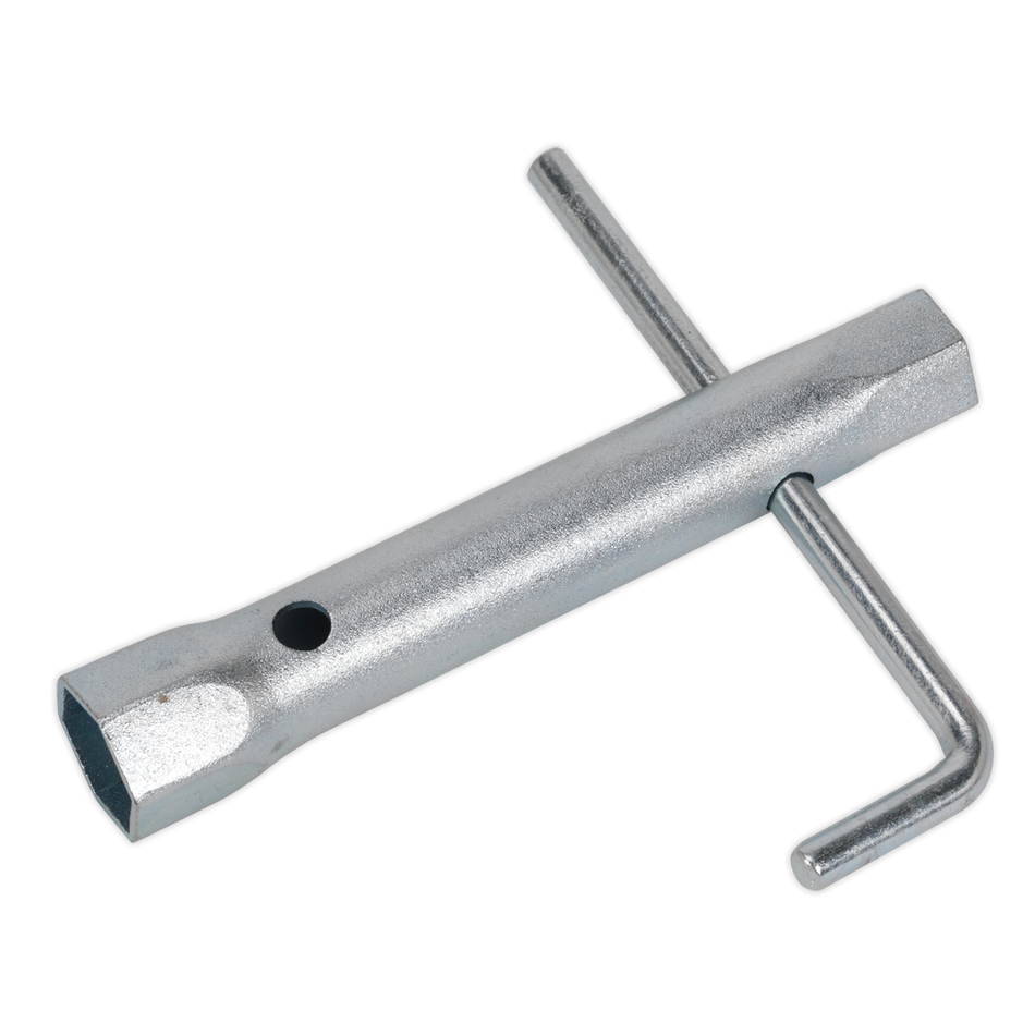 Sealey MS158 17/21mm Double End Long Reach Spark Plug Box Spanner with L-Bar