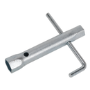 Sealey MS158 17/21mm Double End Long Reach Spark Plug Box Spanner with L-Bar