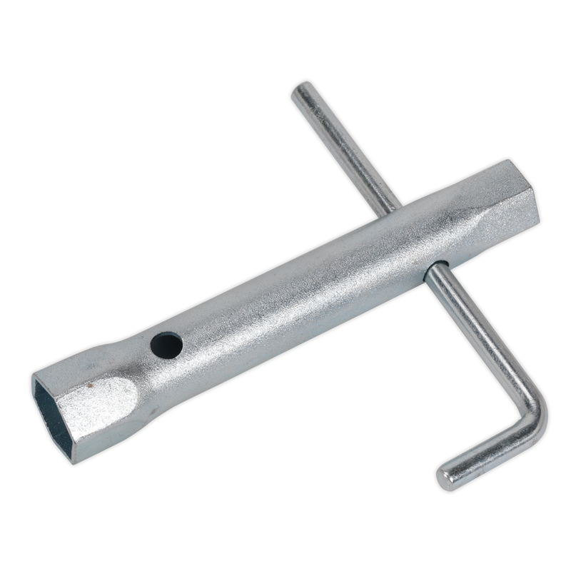Sealey MS158 17/21mm Double End Long Reach Spark Plug Box Spanner with L-Bar