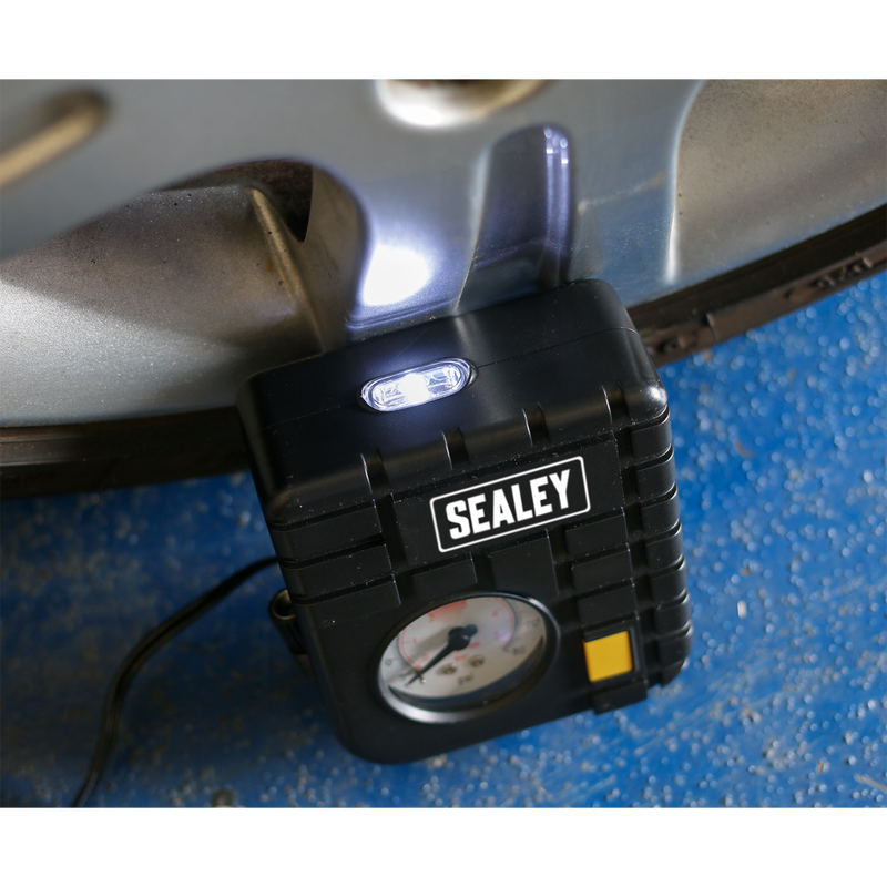 Sealey MS163 12V Micro Air Compressor with Work Light
