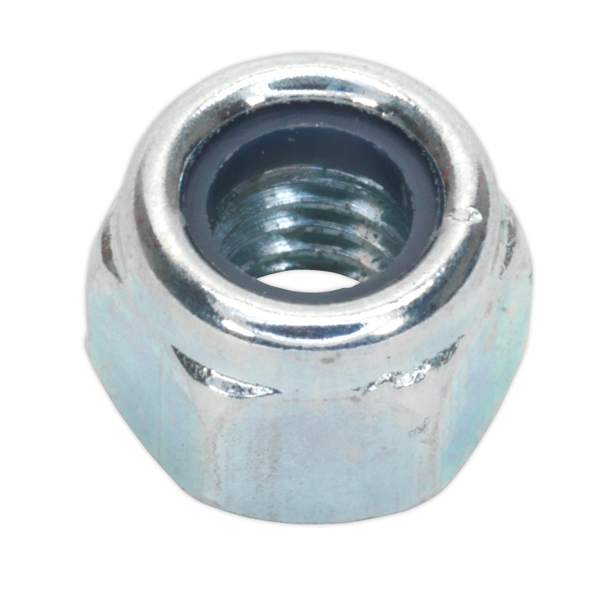 Sealey NLN6 Zinc Plated Nylon Locknut DIN 982 - M6 - Pack of 100