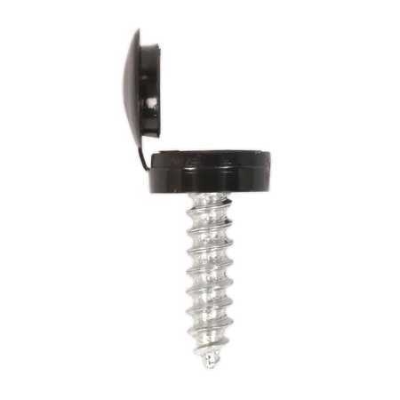 Sealey NPBK50 Black Numberplate Screw with Flip Cap 4.2 x 19mm - Pack of 50