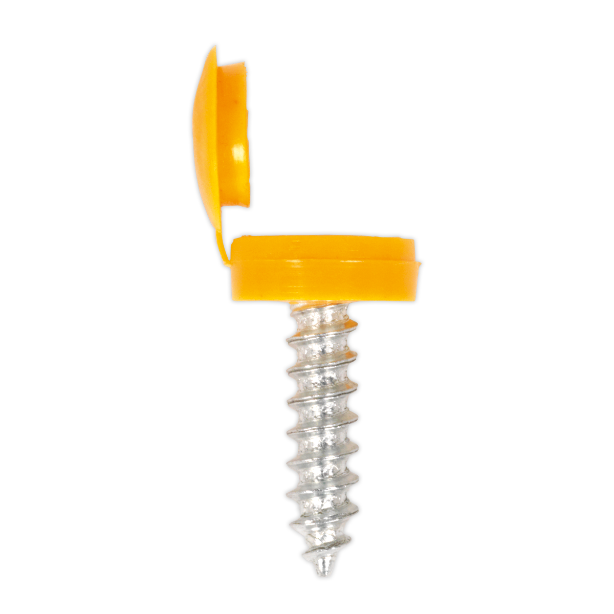 Sealey NPY50 Yellow Numberplate Screw with Flip Cap 4.2 x 19mm - Pack of 50