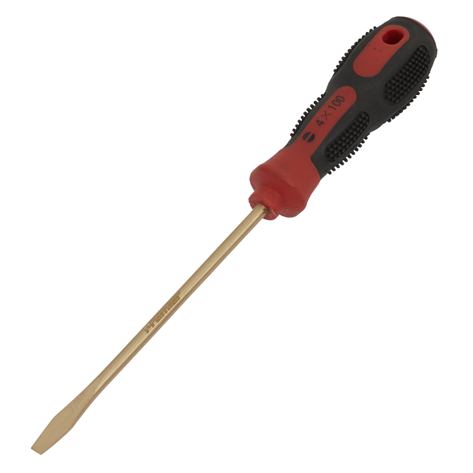 Sealey NS093 4 x 100mm Slotted Screwdriver - Non-Sparking