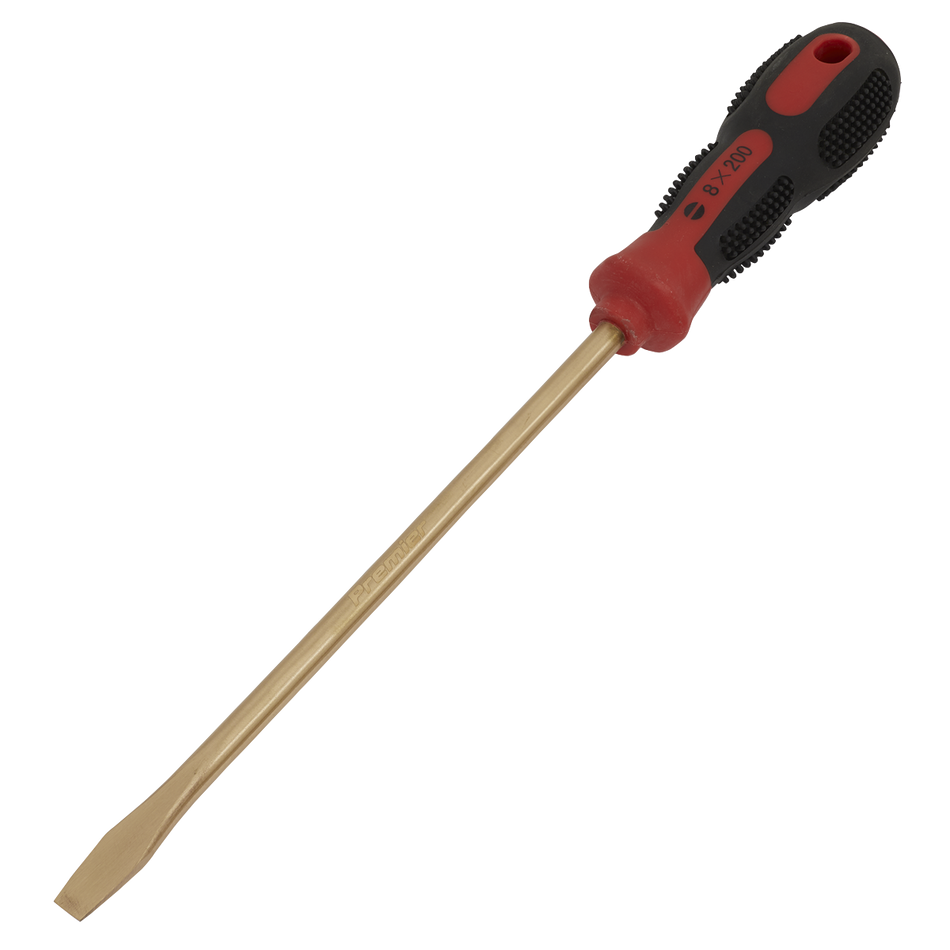 Sealey NS095 8 x 200mm Slotted Screwdriver - Non-Sparking