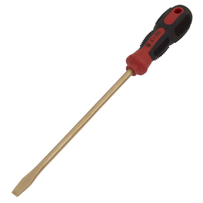 Sealey NS095 8 x 200mm Slotted Screwdriver - Non-Sparking
