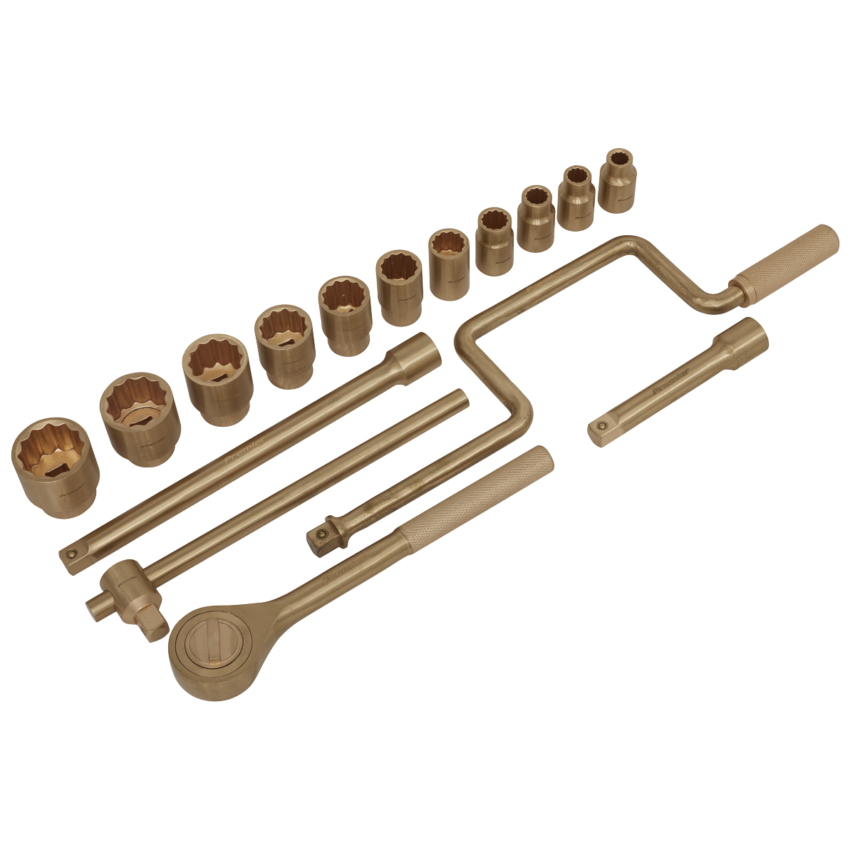Sealey NS124 17pc 1/2"Sq Drive Socket Set - Non-Sparking