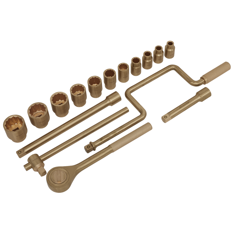 Sealey NS124 17pc 1/2"Sq Drive Socket Set - Non-Sparking
