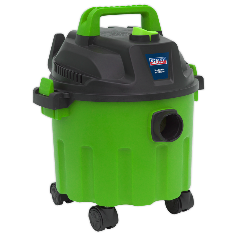 Sealey PC102HV 10L Wet & Dry Vacuum Cleaner 1000W/230V - Hi-Vis Green