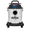 Sealey PC195SD 20L Wet & Dry Vacuum Cleaner 1200W Stainless Drum