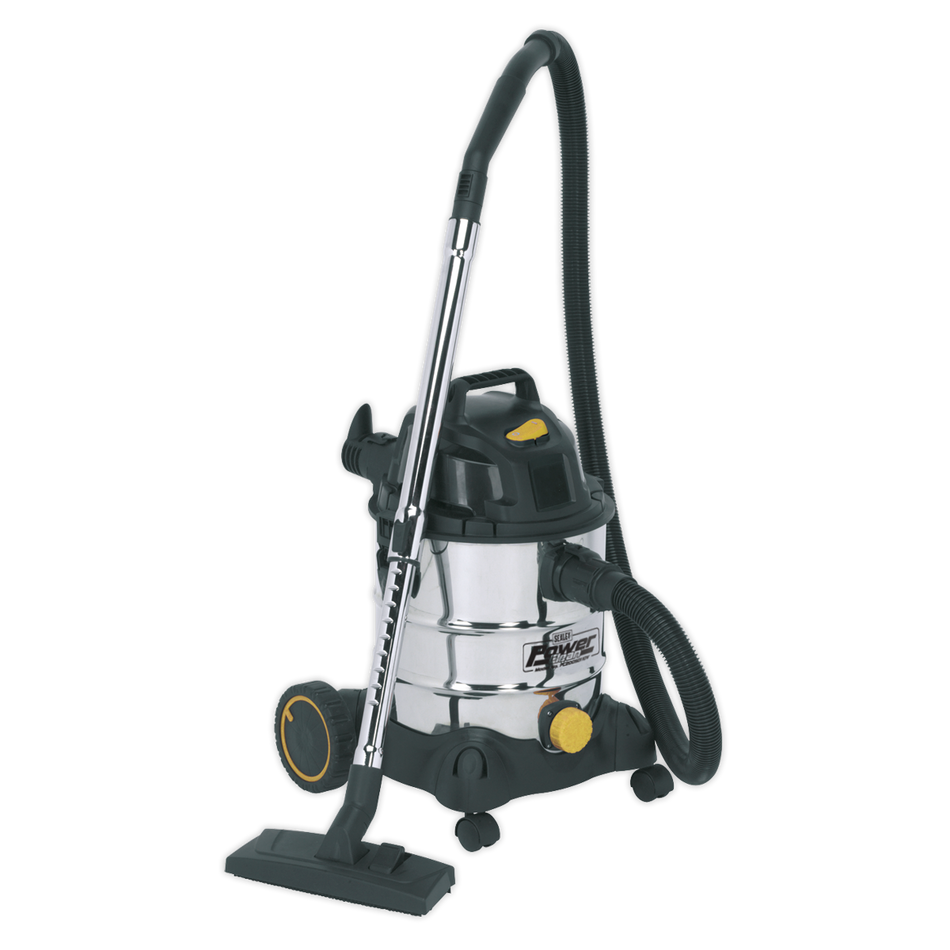 Sealey PC200SD110V 20L Wet & Dry Industrial Vacuum Cleaner 1250W/110V Stainless Drum