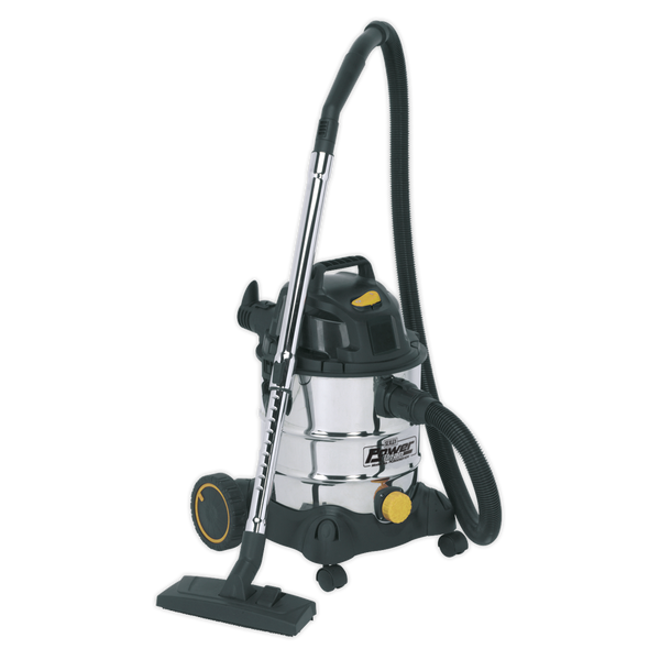 Sealey PC200SD110V 20L Wet & Dry Industrial Vacuum Cleaner 1250W/110V Stainless Drum