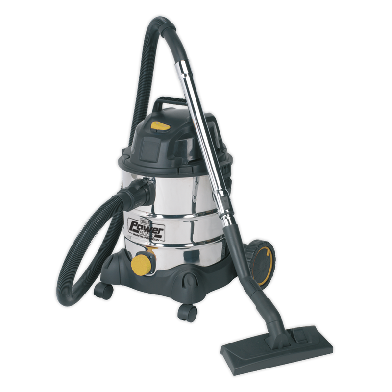Sealey PC200SD110V 20L Wet & Dry Industrial Vacuum Cleaner 1250W/110V Stainless Drum