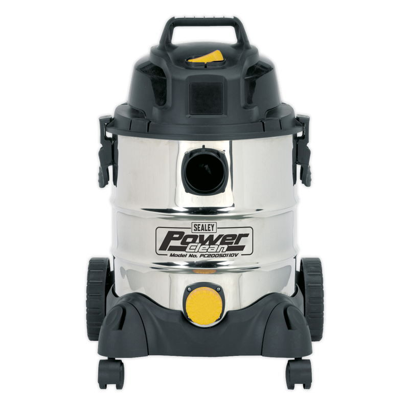 Sealey PC200SD110V 20L Wet & Dry Industrial Vacuum Cleaner 1250W/110V Stainless Drum