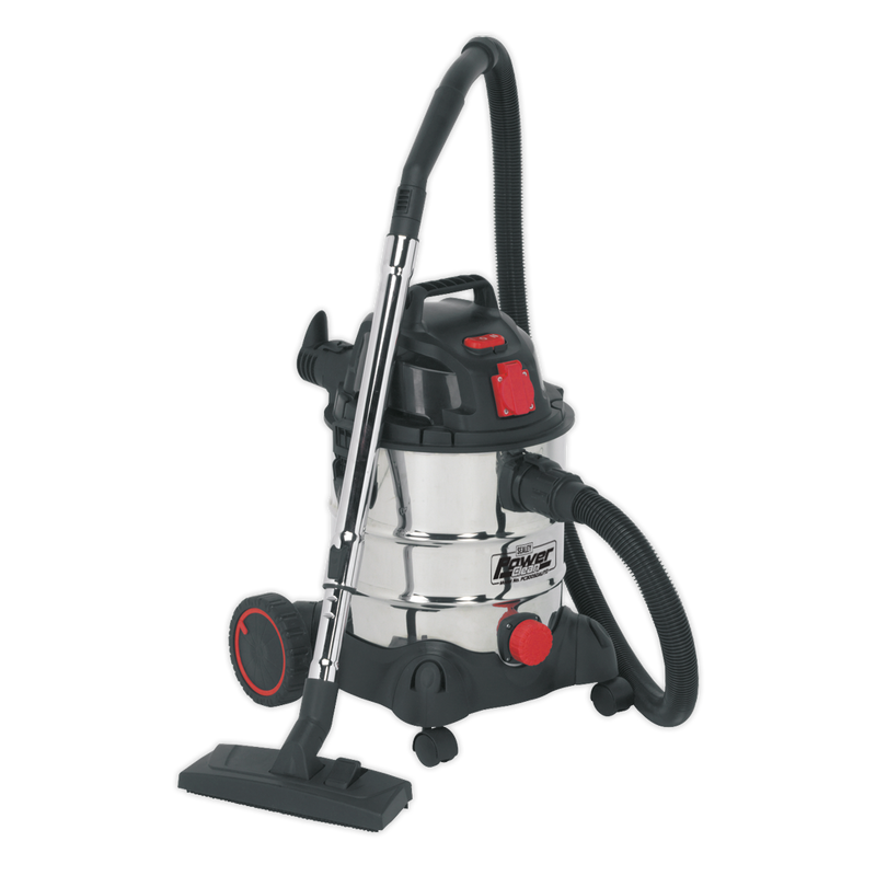 Sealey PC200SDAUTO 20L Wet & Dry Industrial Vacuum Cleaner 1400W with Stainless Drum & Auto Start