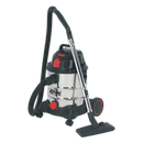 Sealey PC200SDAUTO 20L Wet & Dry Industrial Vacuum Cleaner 1400W with Stainless Drum & Auto Start