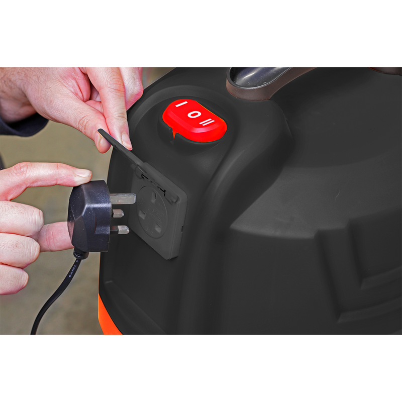 Sealey PC300BL 30L Bagless Wet & Dry Industrial Vacuum Cleaner 1200W Stainless Steel Drum