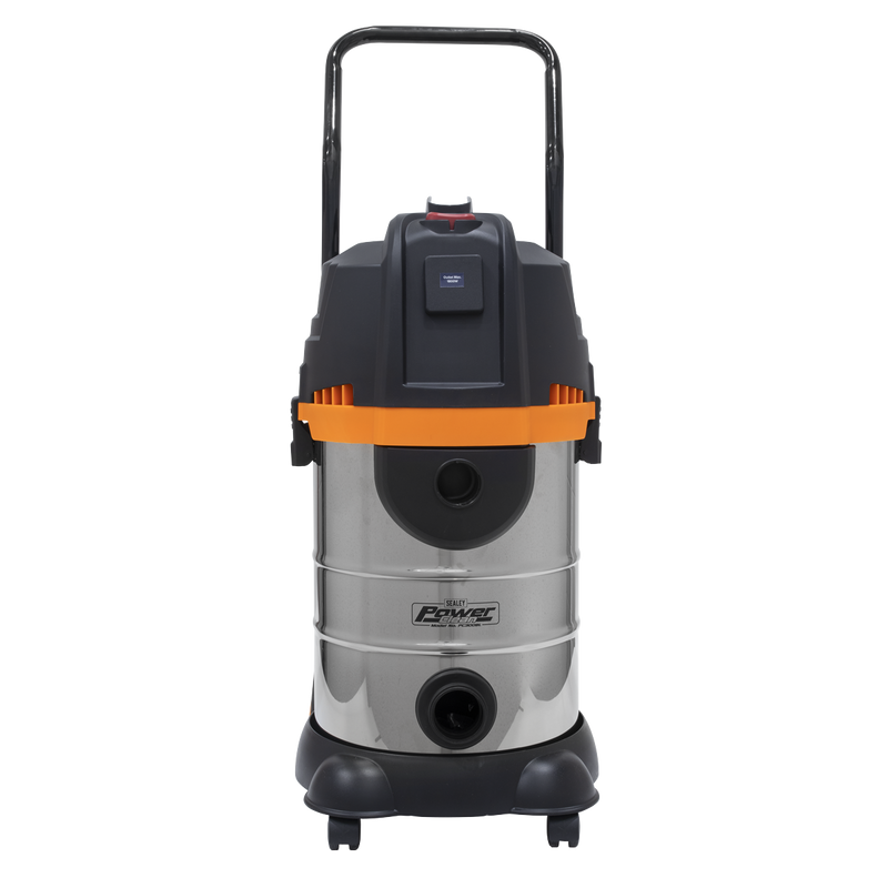 Sealey PC300BL 30L Bagless Wet & Dry Industrial Vacuum Cleaner 1200W Stainless Steel Drum