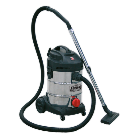 Sealey PC300SD 30L Wet & Dry Industrial Vacuum Cleaner 1400W Stainless Drum
