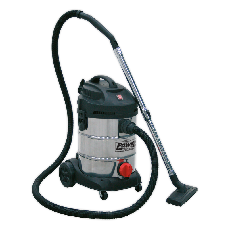 Sealey PC300SD 30L Wet & Dry Industrial Vacuum Cleaner 1400W Stainless Drum