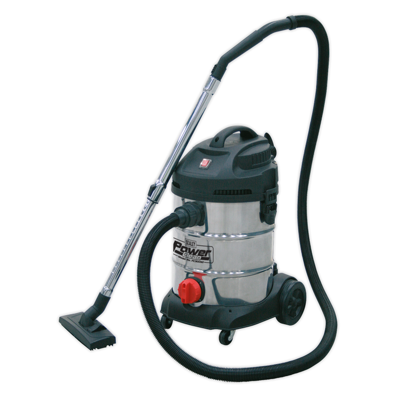 Sealey PC300SD 30L Wet & Dry Industrial Vacuum Cleaner 1400W Stainless Drum