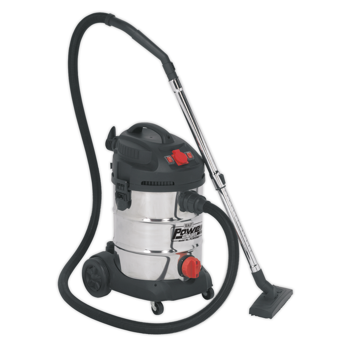 Sealey PC300SDAUTO 30L Wet & Dry Industrial Vacuum Cleaner 1400W with Stainless Drum & Auto Start