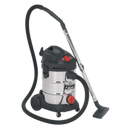Sealey PC300SDAUTO 30L Wet & Dry Industrial Vacuum Cleaner 1400W with Stainless Drum & Auto Start