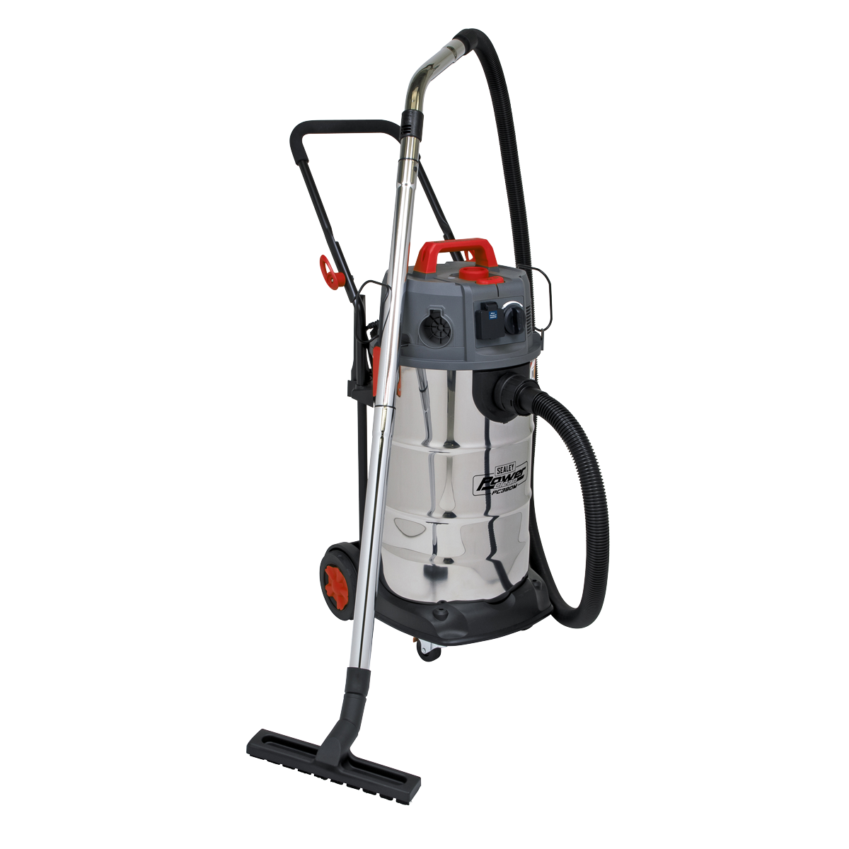 Sealey PC380M 38L Dust-Free Wet & Dry Industrial Vacuum Cleaner Stainless Steel Drum M Class Filtration