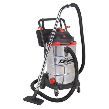 Sealey PC460 60L Wet & Dry Vacuum Cleaner 1600W Stainless Drum