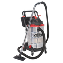 Sealey PC460 60L Wet & Dry Vacuum Cleaner 1600W Stainless Drum