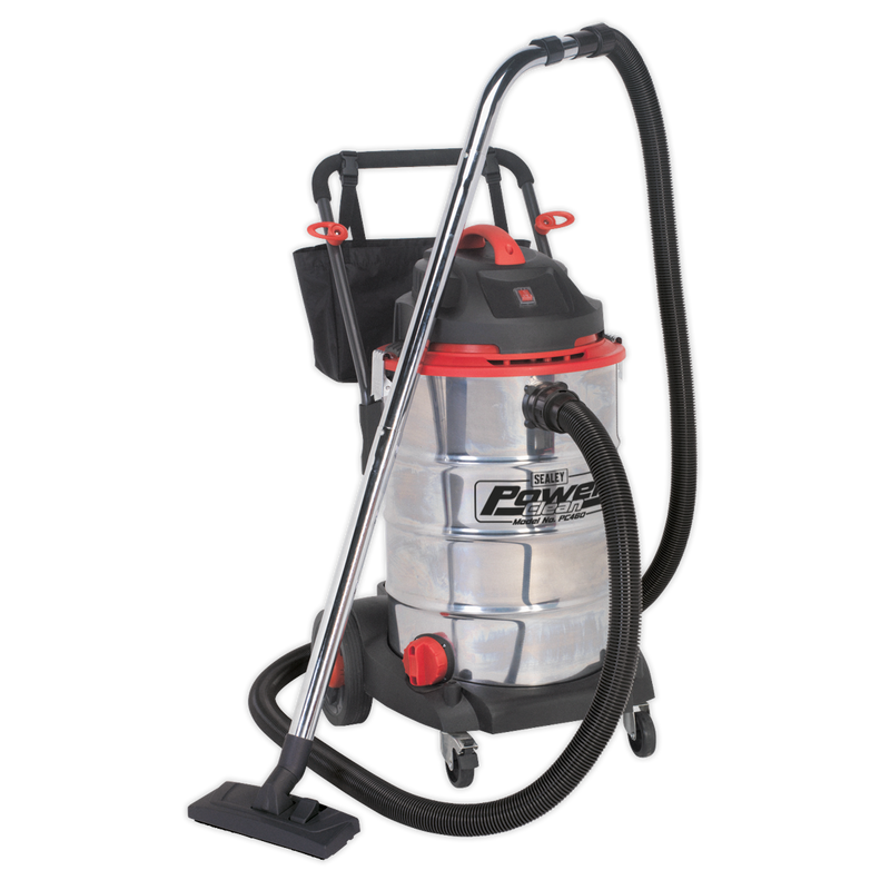 Sealey PC460 60L Wet & Dry Vacuum Cleaner 1600W Stainless Drum
