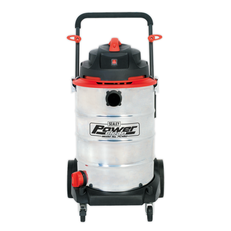 Sealey PC460 60L Wet & Dry Vacuum Cleaner 1600W Stainless Drum