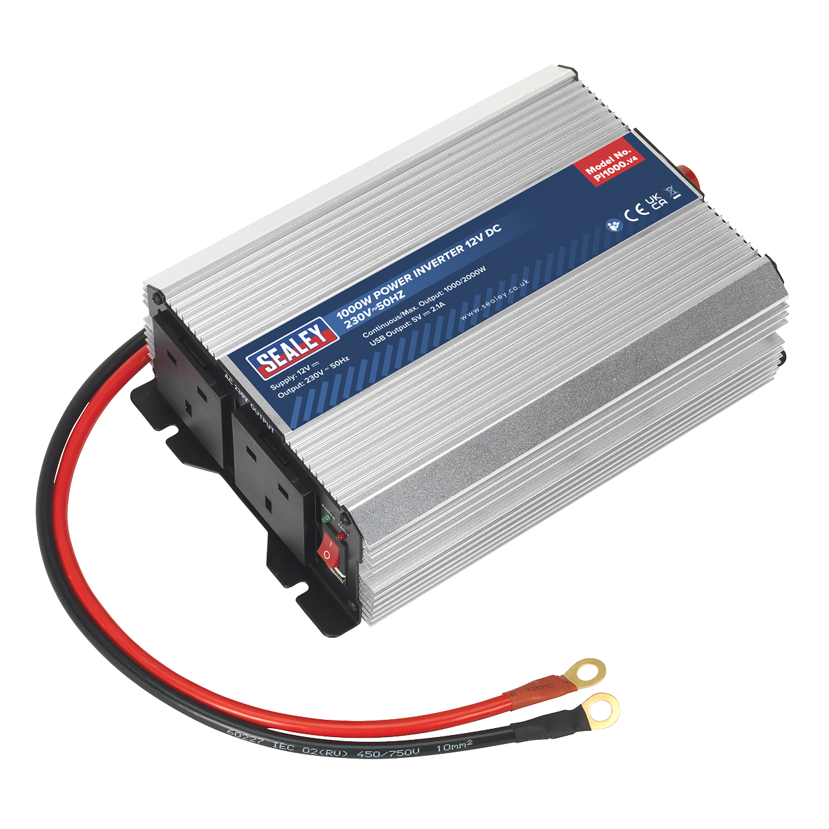 Sealey PI1000 1000W Power Inverter 12V DC - 230V~50Hz