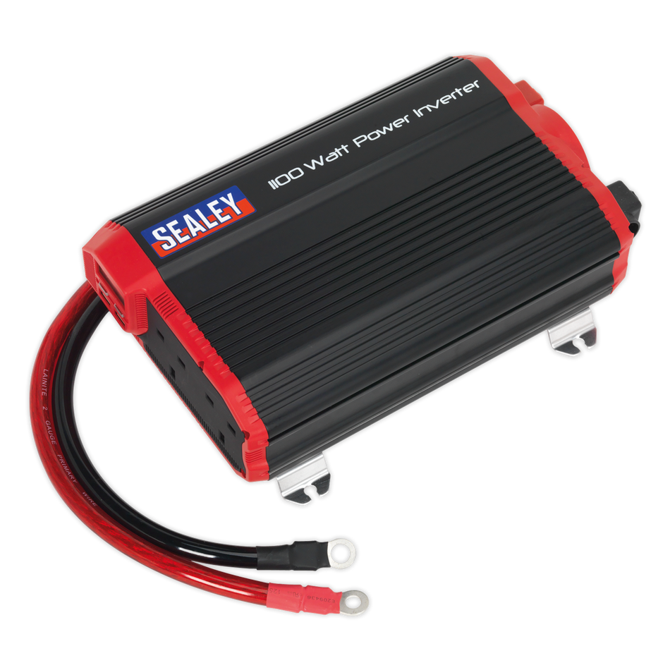 Sealey PI1100 1100W Power Inverter Modified Sine Wave 12V DC - 230V ~ 50Hz